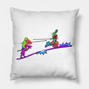 Bad Medieval Art Acid Daydream Snail Jousting WTF Pillow