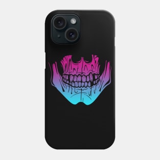 Skeleton Teeth and Jaw Vaporwave Phone Case