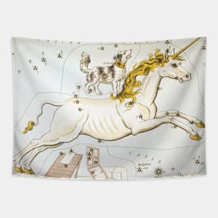 Unicorn Horse Constellation Vintage Illustration Tapestry