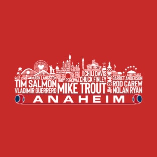 Los Angeles Baseball Team All Time Legends, Anaheim City Skyline T-Shirt