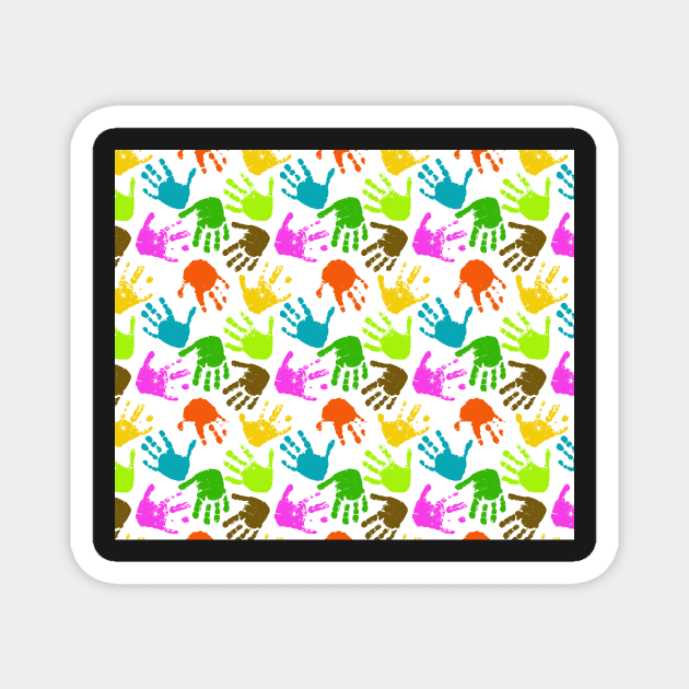 Painted Hands Rainbow Magnet by SpiceTree