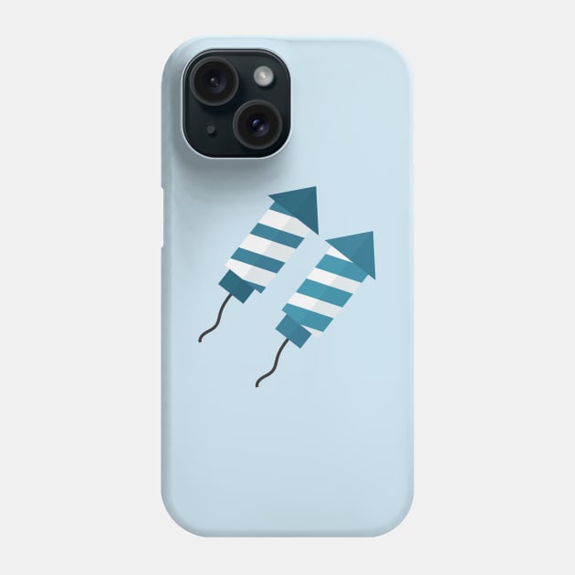 Fireworks rocket icon in flat design Phone Case by wavemovies