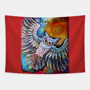 Stay Wild Owl Tapestry