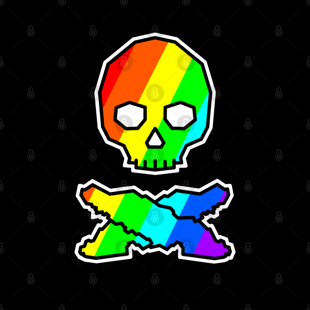 Vancouver Island Skull and Cross Bones - Colourful Rainbow Jolly Roger - Vancouver Island by City of Islands