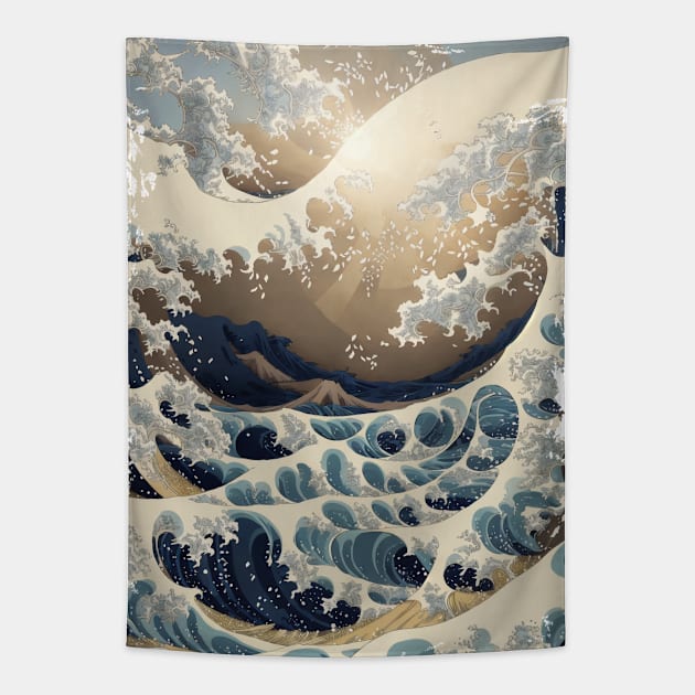 Great Wave Off Kanagawa Tapestry by Kayano