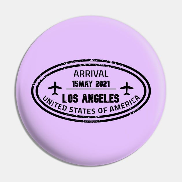 Los Angeles passport stamp Pin by Travellers