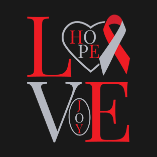 Red and Gray Awareness Ribbon T-Shirt