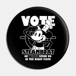 Vote Steamboat Willie Funny Vintage Presidential Election 2024 Pin