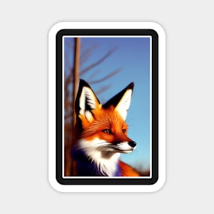 Realistic Red Fox Magnet