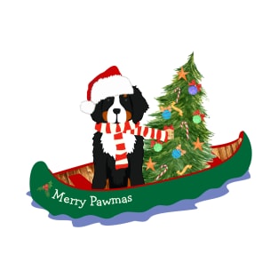 Bernese Mt Dog Christmas Tree Canoe T-Shirt