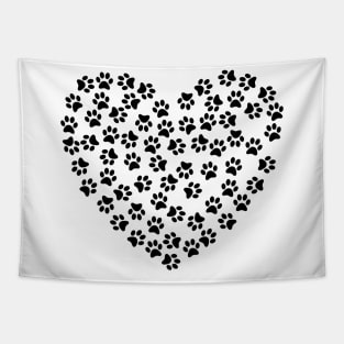 Dogs Cats Love Heart Cute Paws Gift Symbol Family Pet Lover Tapestry