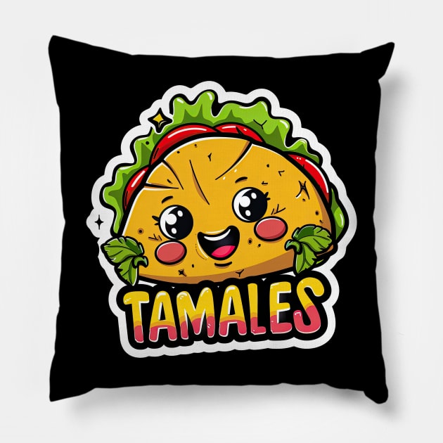Mexican food lover cute tamales Pillow by emhaz