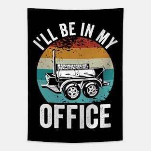 Funny Grilling Dad BBQ Season Ill Be in My Office Tapestry