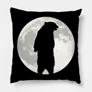 Full Moon Grizzly - Grizzly Bear Halloween Pillow