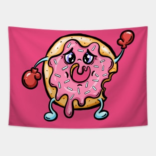 Worried Doughnut Donut with Pink Frosting Tapestry