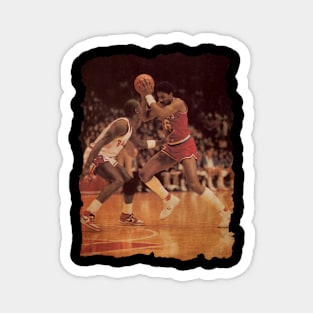 Young Michael Jordan vs Julius Erving Vintage Magnet