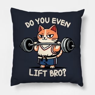 Weight lifting kitty Pillow
