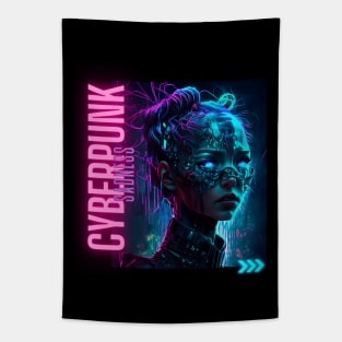 cyberpunk girl Tapestry