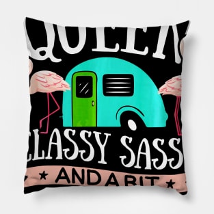 Camper Queen Classy Sassy Smart Assy shirt Camping RV Pillow