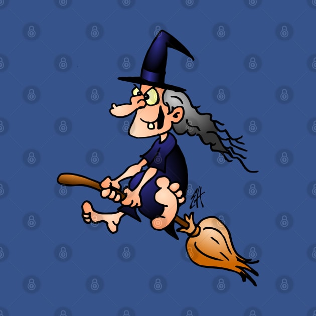 Witch on a broom by Cardvibes