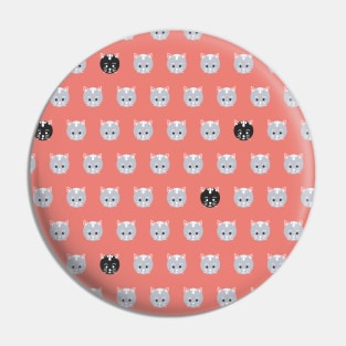 Cat Face Polka Dots Pin