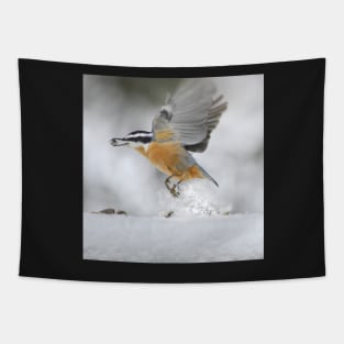 Nuthatch in flight Tapestry