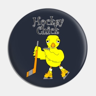 Hockey Chick Text Pin