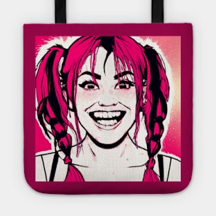 Wild Girl With Red Braids Tote