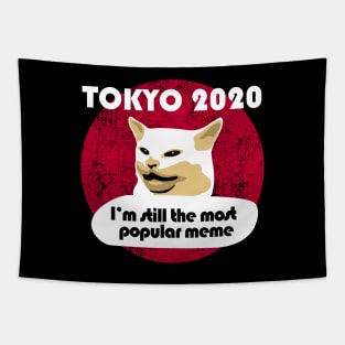 Table Cat Meme Tokyo Japan 2020 Tapestry