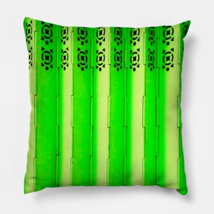 Vintage Hong Kong Shutter- Retro Pop Art Lime Green Pillow