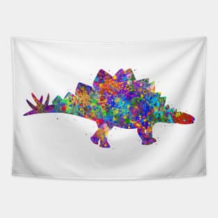 Stegosaurus dinosaur watercolor Tapestry