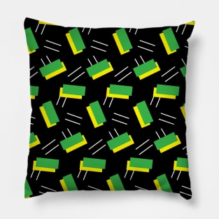 Green 80s Style Throwback Pattern Pillow