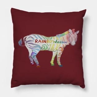 RAINBOW ZEBRA Pillow