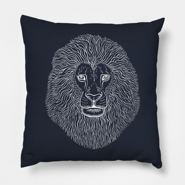 Lion Head Graphics Pillow by CatyArte