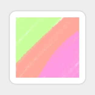 Yellow pink green watercolor abstract art Magnet