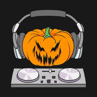 Halloween Creepy DJ Pumpkin T-Shirt