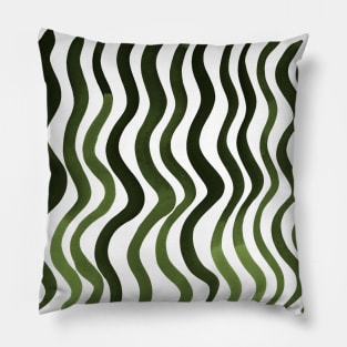 Wavy lines - sap green Pillow