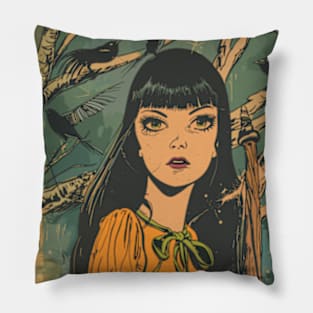 Forest Vintage Witch Pillow