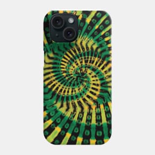 Spiral Green Yellow Black Tie Dye Phone Case