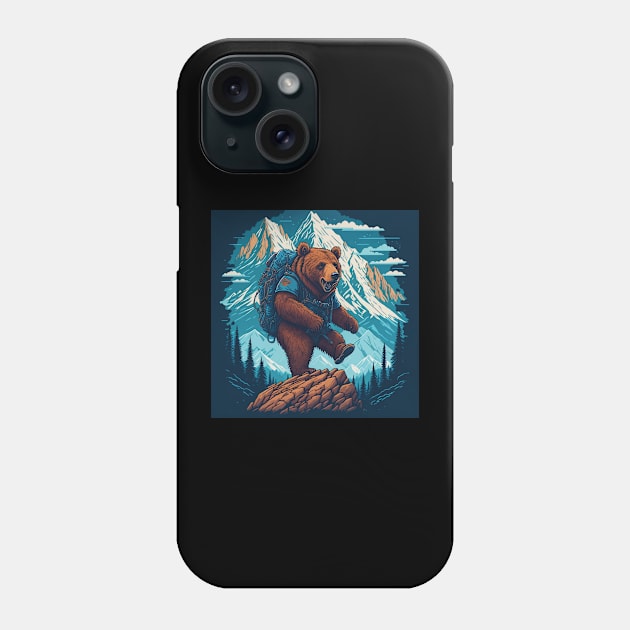 Bear Hiking Phone Case by SARKAR3.0