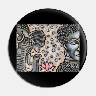 Ganesha and Buddha Pin