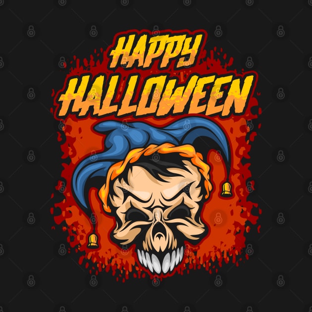 Happy Halloween Jester Skull by RadStar