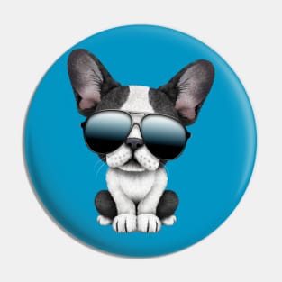 Cute French Bulldog Puppy Wearing Sunglasses Pin