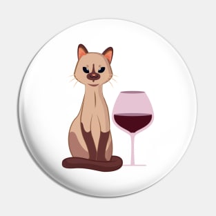 Easily Distracted by Cats and Wine Pin