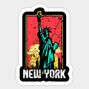 New York - Statue of Liberty Head - Red White Blue Sticker for Sale by  unconformed