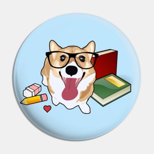 Smart Corgi Pin