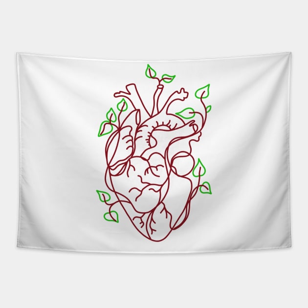 Heart with petals Tapestry by ForgivenTheSun