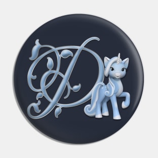 Monogram D Custom Unicorn Pin