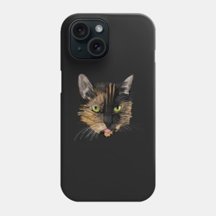 Tortoiseshell Cat Digital Art Phone Case