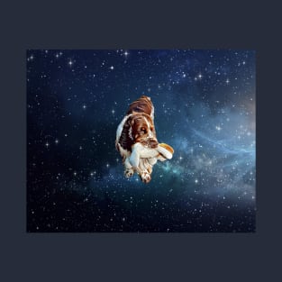Bedtime: Adorable English Springer Spaniel with his Toy Dog, Drawing T-Shirt